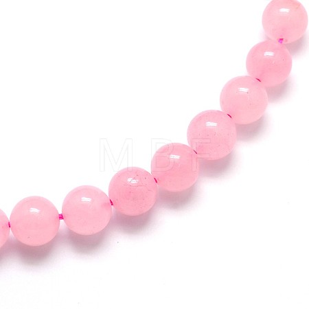 Dyed Rose Quartz Round Beads Strands G-O047-05-8mm-1