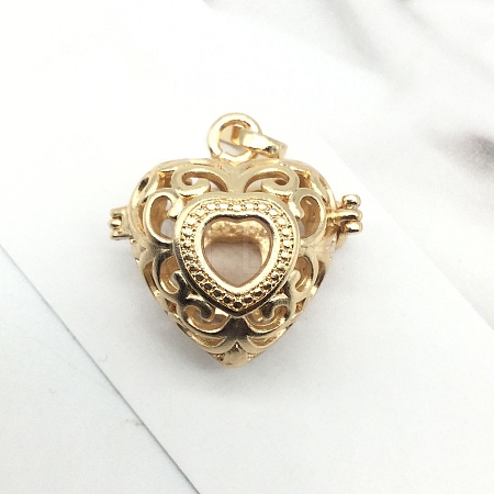 Brass Locket Pendants KK-H002-52G-1