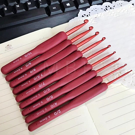 9Pcs Aluminum Diverse Size Crochet Hooks Set PW-WG55315-02-1