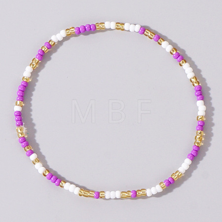 Boho Round Glass Seed Beaded Stretch Bracelets for Women NW8932-5-1