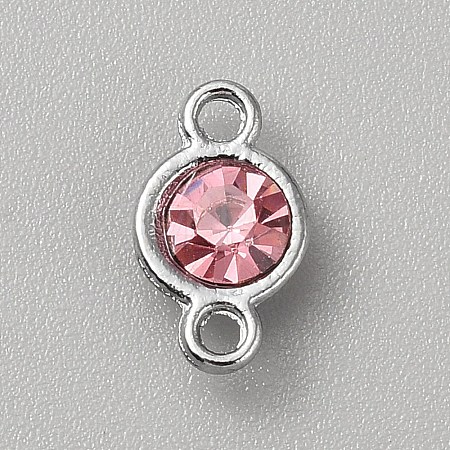 Faceted Glass Flat Round Connector Charms FIND-WH20042-56E-1