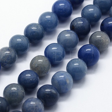 Dyed & Heated Natural Blue Aventurine Beads Strands X-G-I199-24-4mm-1