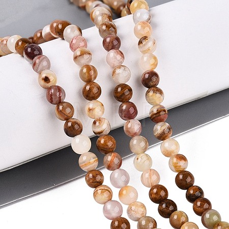 Natural Wood Lace Stone Wooden Jasper Beads Strands G-B128-A04-01-1