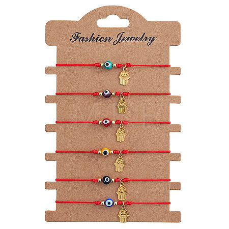 6Pcs Glass Evil Eye Beaded Braided Bracelet Sets ID6668-8-1