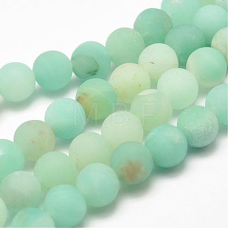 Natural Amazonite Bead Strands G-G684-03-8mm-1