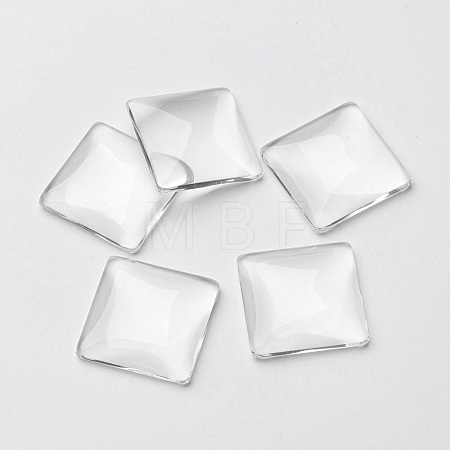 Transparent Glass Square Cabochons GGLA-S022-20mm-1