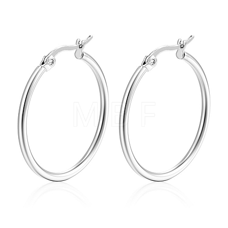 Non-Tarnish 304 Stainless Steel Hoop Earrings PW-WG89744-11-1