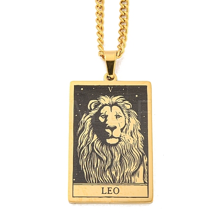 304 Stainless Steel Tarot Pendant Necklaces NJEW-A026-01G-05-1
