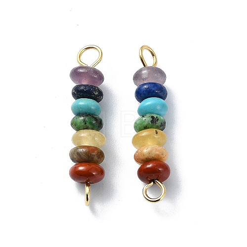 7 Chakra Gemstone Beaded Connector Charms X-PALLOY-JF02531-02-1