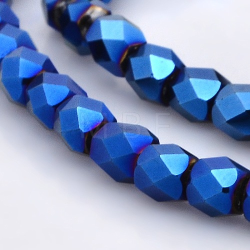 Full Plated Glass Faceted Drum Beads Strands GLAA-A032-6mm-FP02-1