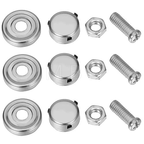 Gorgecraft 2 Sets 201 Stainless Steel Motor Vehicle License Plate Screws and Caps FIND-GF0004-68-1