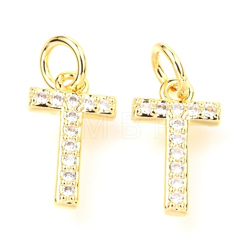 Brass Micro Pave Cubic Zirconia Charms ZIRC-O037-10G-1