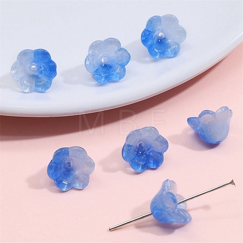 10Pcs Gradient Color Transparent Glass Imitation Jade Beads PW-WG464DA-15-1