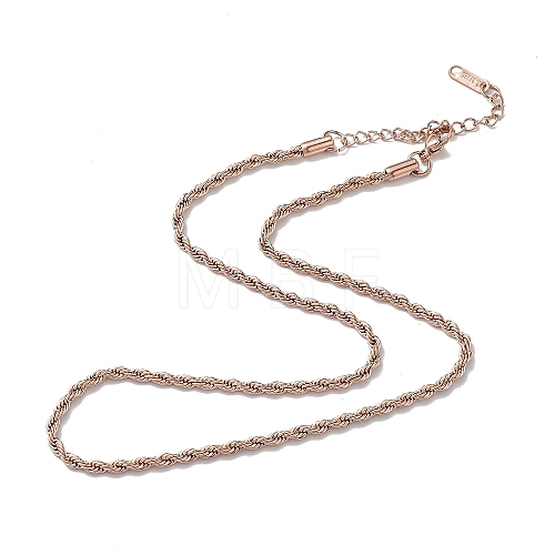 Ion Plating(IP) 304 Stainless Steel Rope Chain Necklace for Men Women NJEW-K245-023E-1