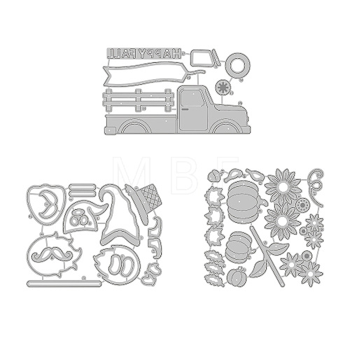 Autumn Theme Carbon Steel Cutting Dies Stencils DIY-WH0309-1104-1