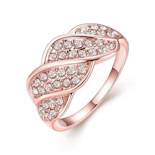 Exquisite Brass Czech Rhinestone Finger Rings for Women RJEW-BB02138-7-1