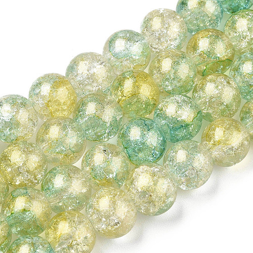 Baking Painted Crackle Glass Bead Strands DGLA-R053-03F-1