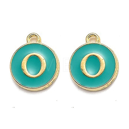 Golden Plated Alloy Enamel Charms X-ENAM-Q437-15O-1