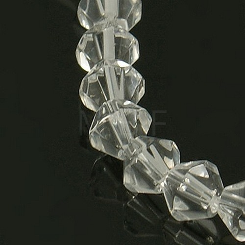 Half-Handmade Transparent Glass Beads Strands X-GB6mmC01-1