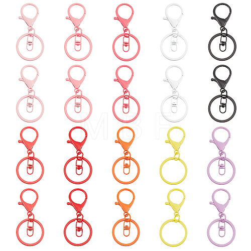   40Pcs 10 Colors Baking Painted Zinc Alloy Swivel Keychain Clasp Findings FIND-PH0010-64-1