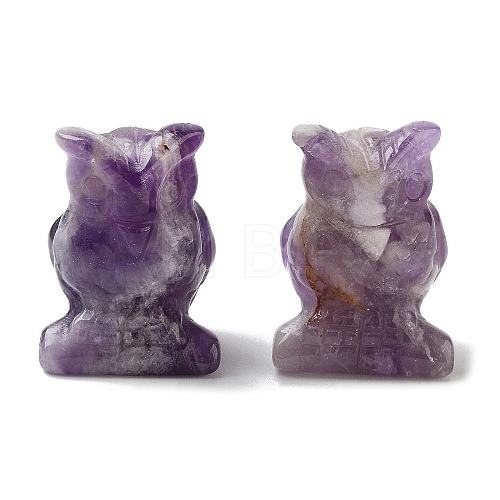 Natural Amethyst Carved Figurines DJEW-L023-G11-1