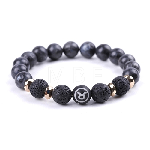 Natural Lava Rock Stretch Bracelets PW-WG48909-02-1