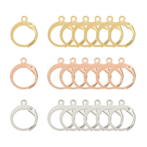 30Pcs 3 Style Ion Plating(IP) 316L Surgical Stainless Steel Leverback Earring Findings STAS-FS0001-18M-1