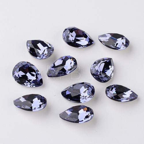 Faceted Teardrop K9 Glass Rhinestone Cabochons RGLA-I001-14x10mm-011-1