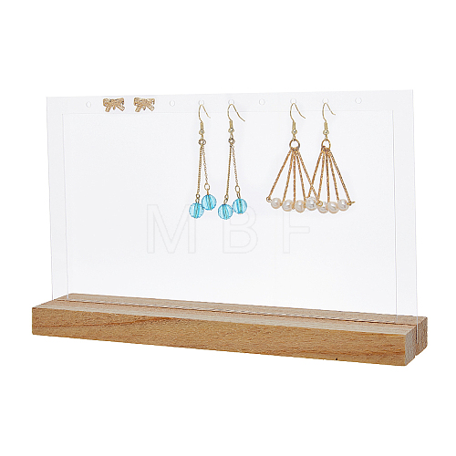 1 Set 10-Hole Vertical Transparent Acrylic Earring Display Stands ODIS-FH0001-16-1