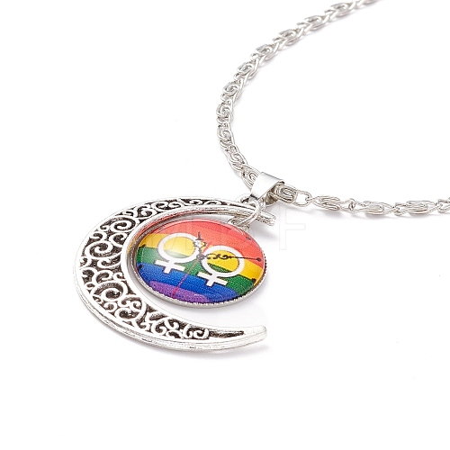 Rainbow Pride Necklace NJEW-F291-01G-1