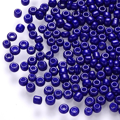 8/0 Baking Paint Glass Round Seed Beads SEED-S036-01B-07-1