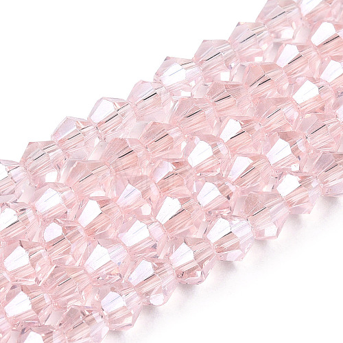 Transparent Electroplate Glass Beads Strands EGLA-A039-T6mm-A26-1