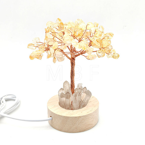 Natural Citrine Chips Tree Night Light Lamp Decorations PW-WG63079-07-1