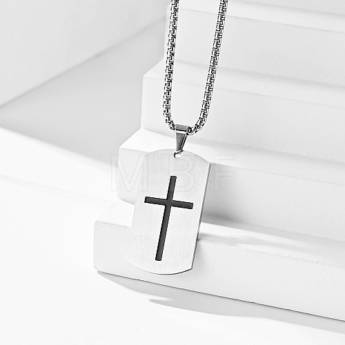 Stainless Steel Military Tag Necklaces KD7278-2-1