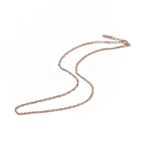 Ion Plating(IP) 304 Stainless Steel Rope Chain Necklace for Men Women NJEW-K245-010E-1