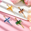 4Pcs 4 Colors Dragonfly Glass Pendant Decoration HJEW-TA00277-2