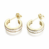 Semicircular Brass Micro Pave Clear Cubic Zirconia Half Hoop Earrings EJEW-T046-21E-NF-2