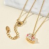 304 Stainless Steel Enamel Rocking Horse Pendant Necklaces for Women NJEW-T022-01B-2