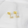 Brass Clear Cubic Zirconia Stud Earrings WGC2A80-12-1