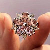 Plum Blossom Brass Pave Cubic Zirconia Finger Rings for Women FS-WG857C0-03-2