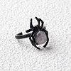 Natural Rose Quartz Spider Open Cuff Rings PW-WGC70E9-08-1