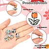 11Pcs 11 Colors Handmade Porcelain Bright Glazed Beads PORC-YW0001-86-2