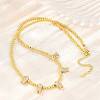 Brass Micro Pave Clear Cubic Zirconia Boy and Round Beaded Necklaces KK-CBA4547-14G-3