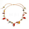 Bohemian Adjustable Porcelain Chip Beads Cotton Cord Braided Necklaces for Women WG0ECFE-02-2