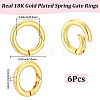 6Pcs Rack Plating Brass Spring Gate Rings KK-BBC0028-44-2