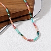Bohemian Style Natural African Turquoise(Jasper) & Rhodonite & Red Aventurine & Aquamarine Faceted Round Beaded Necklaces for Women EF1114-2
