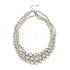 CCB Multi Layer Geometric Metal Round Bead Necklaces NJEW-K261-10P-2