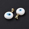 Handmade Lampwork Evil Eye Pendants LAMP-P057-01G-06-3