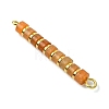 Natural Red Aventurine & Electroplated Synthetic Non-magnetic Hematite Heishi Connector Charms PALLOY-JF03291-01-4