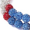 8mm Round Polymer Clay Rhinestone Wrap Bracelets BJEW-JB10480-3